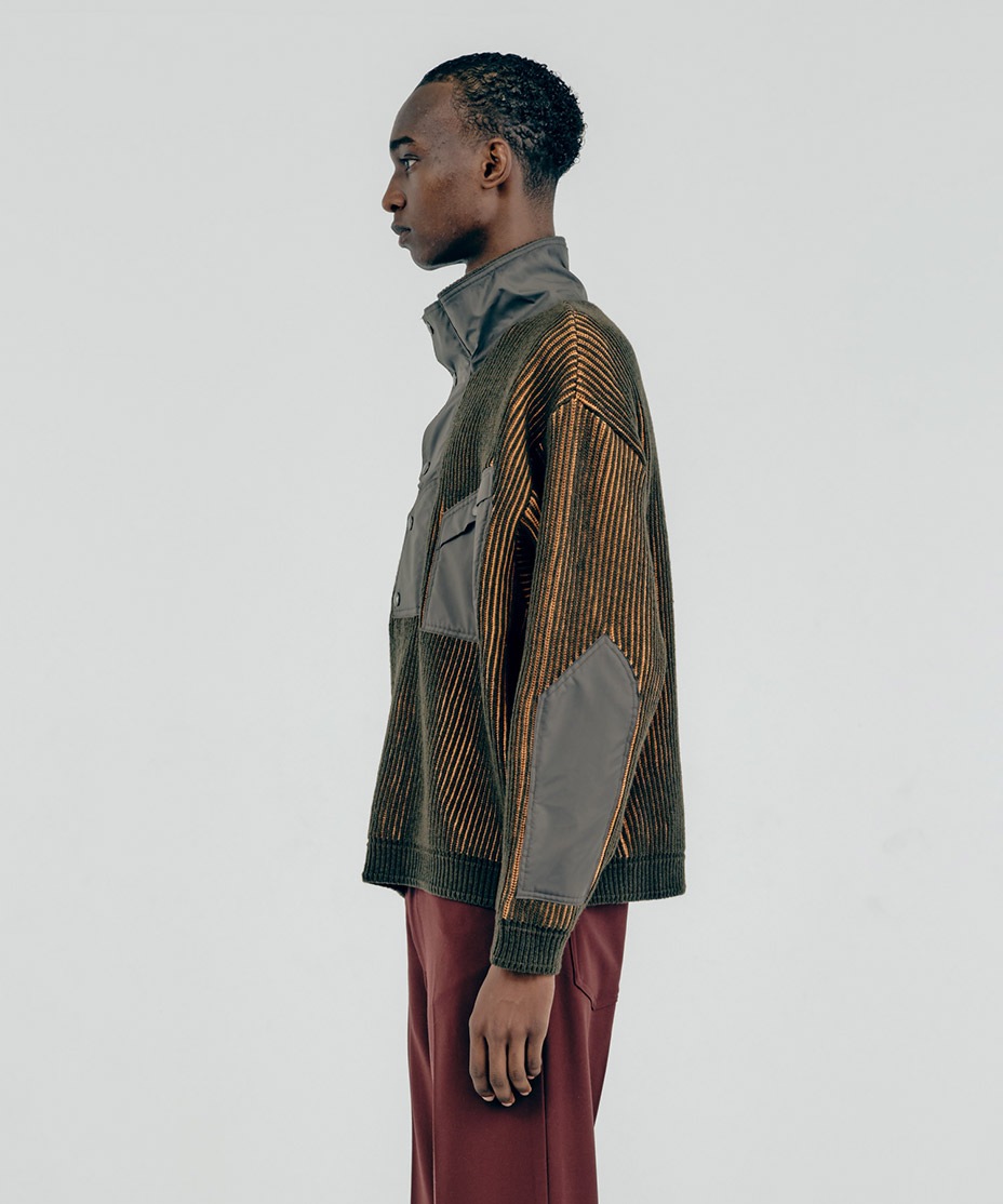 TUCK BORDER COMBI KNIT [ 278203 ] IROQUOIS / ��������