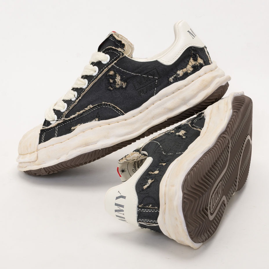 "BLAKEY" OG Sole Ripping And Overdyeing Canvas Low-top Sneaker [ MIHARA YASUHIRO / �ߥϥ�䥹�ҥ� ] A16FW729