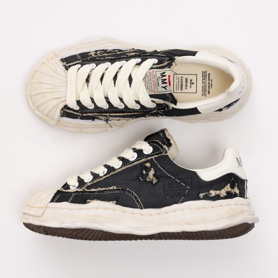 "BLAKEY" OG Sole Ripping And Overdyeing Canvas Low-top Sneaker [ MIHARA YASUHIRO / �ߥϥ�䥹�ҥ� ] A16FW729