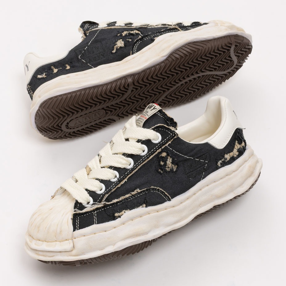 "BLAKEY" OG Sole Ripping And Overdyeing Canvas Low-top Sneaker [ MIHARA YASUHIRO / �ߥϥ�䥹�ҥ� ] A16FW729