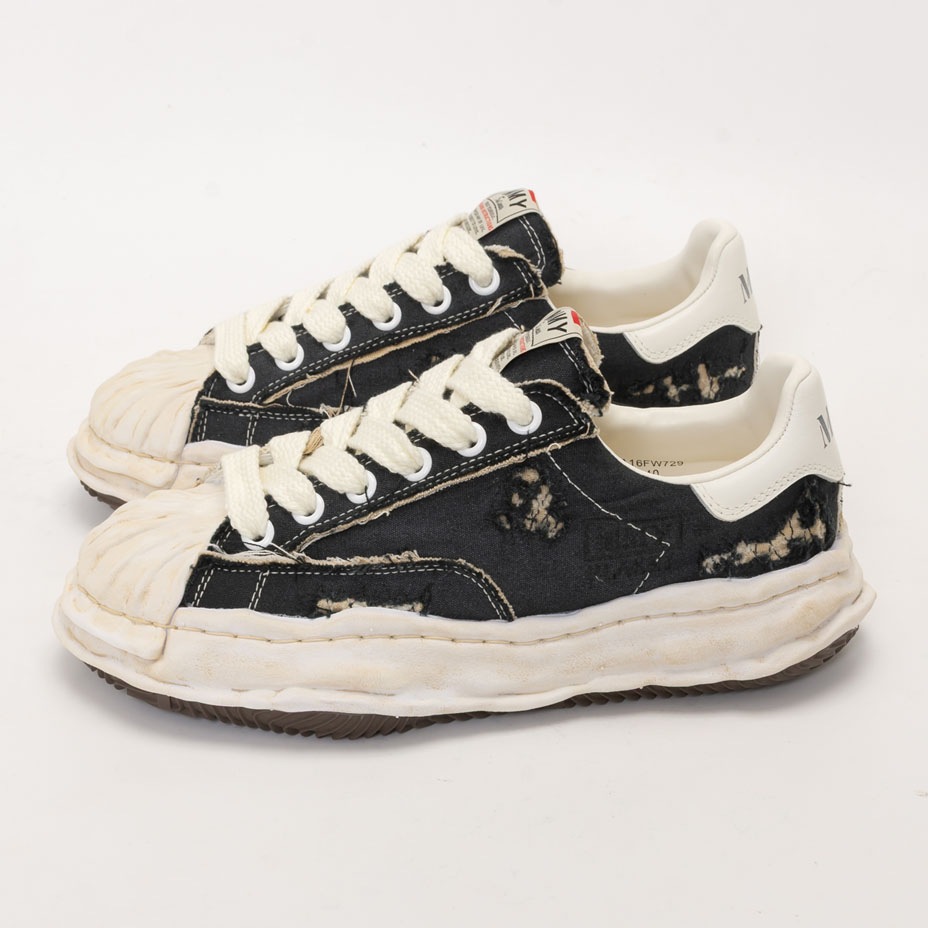 "BLAKEY" OG Sole Ripping And Overdyeing Canvas Low-top Sneaker [ MIHARA YASUHIRO / �ߥϥ�䥹�ҥ� ] A16FW729