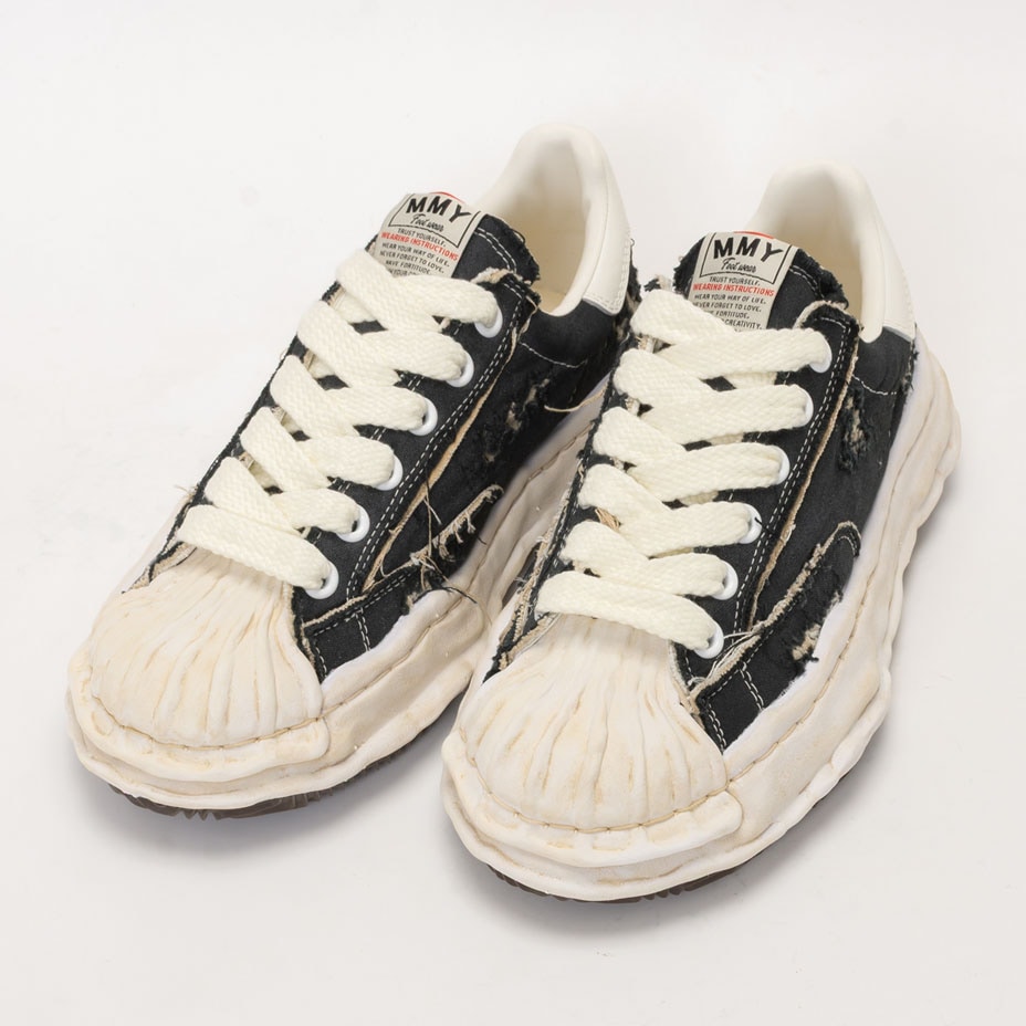 "BLAKEY" OG Sole Ripping And Overdyeing Canvas Low-top Sneaker [ MIHARA YASUHIRO / �ߥϥ�䥹�ҥ� ] A16FW729