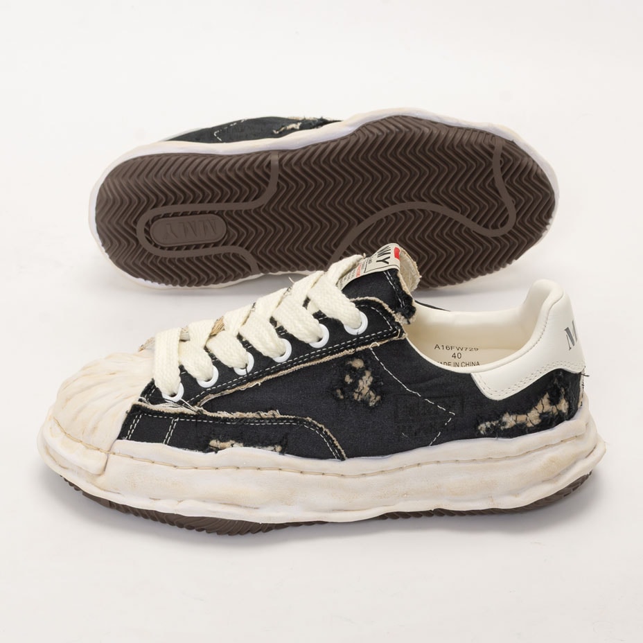 "BLAKEY" OG Sole Ripping And Overdyeing Canvas Low-top Sneaker [ MIHARA YASUHIRO / �ߥϥ�䥹�ҥ� ] A16FW729