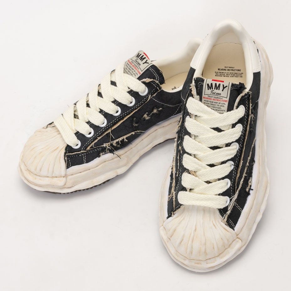 "BLAKEY" OG Sole Ripping And Overdyeing Canvas Low-top Sneaker [ MIHARA YASUHIRO / �ߥϥ�䥹�ҥ� ] A16FW729