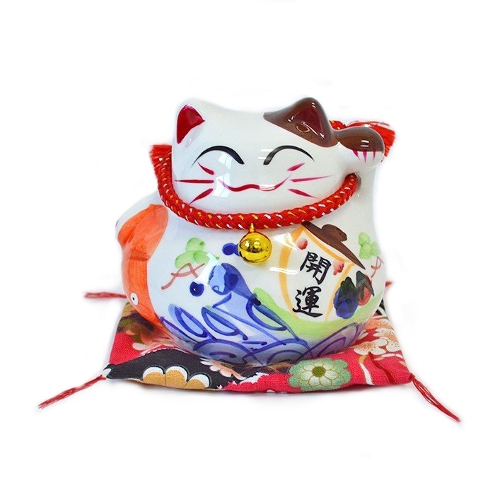 白招き猫 左手高上げ 縁起物 ビッグサイズ Amazon.co.jp: ご縁猫