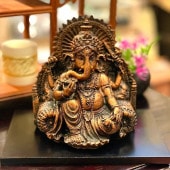 ガネーシャ 縁起物 玉座 座像 インド ヒンドゥー教 神 置き物 オブジェ