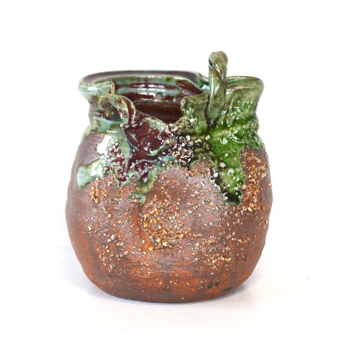 南蛮破れ手付花入 信楽焼 花器 和風 モダン フラワーベース 美術品 焼き物 花入れ 陶器 工芸品 和風モダン 花瓶 しがらき インテリア雑貨 花器 ピノポチ