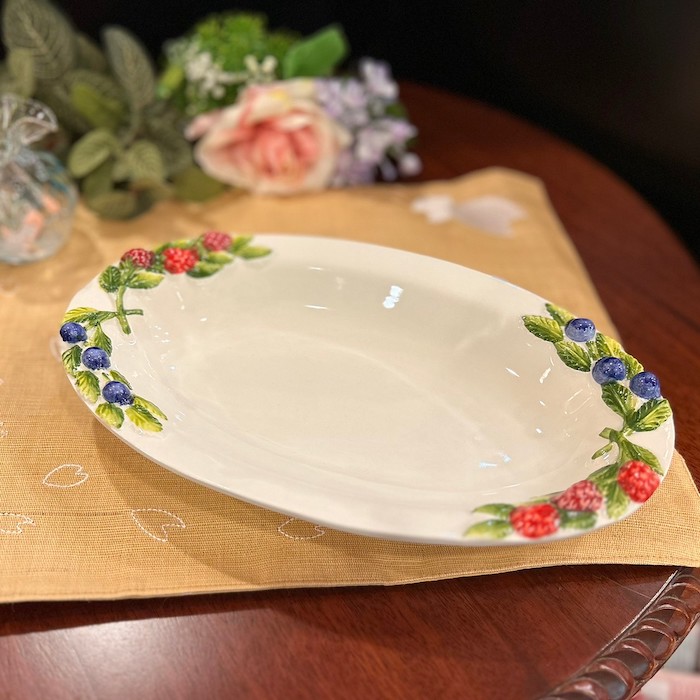 bre-1052bs 深皿 オーバルボスコ いちご ベリー ブルーベリー