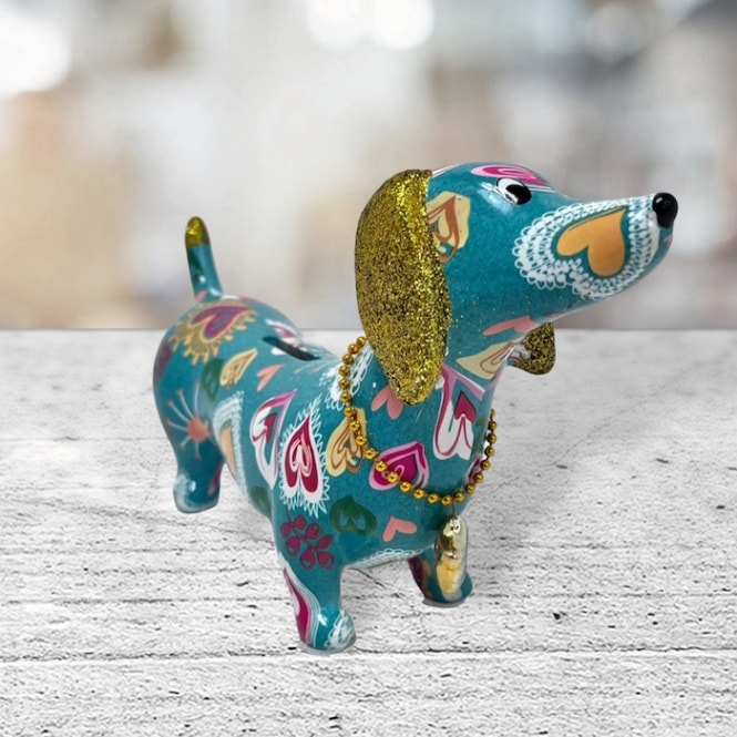 8349 犬 貯金箱 ポンピドゥ風 アート かわいい おしゃれ ポップ マネー