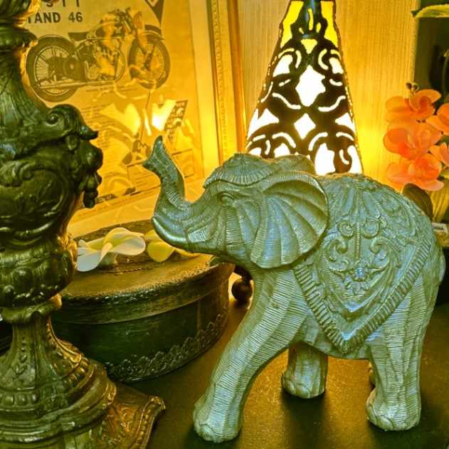 ジオメティックエレファント S 象 ゾウ 鼻上げ インテリア