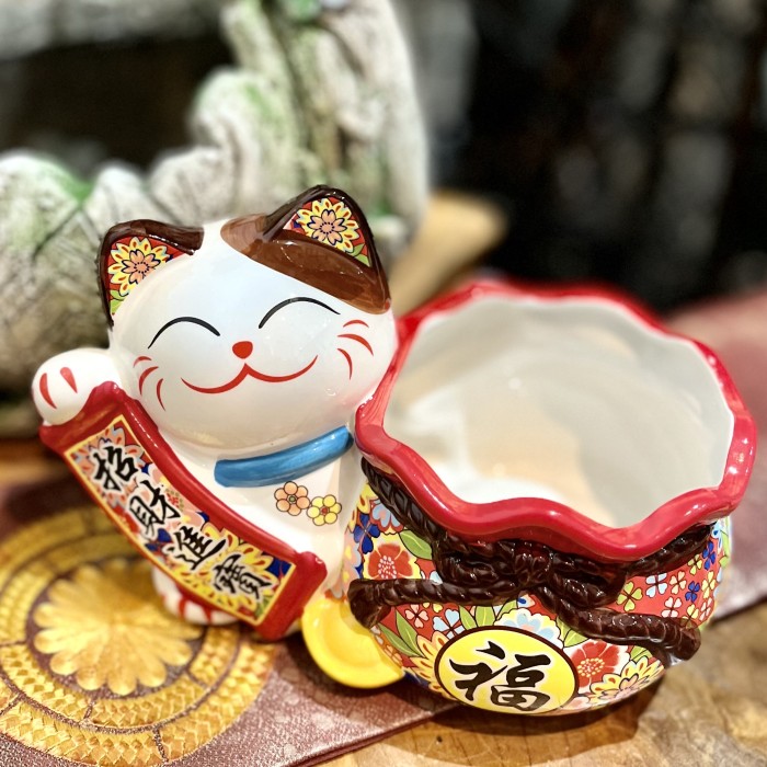 福まねき 作家作品 まねき猫 招き猫 事業大成功 青 水色 大願成就 招福 中 まねき猫 ねこ 金運 幸福