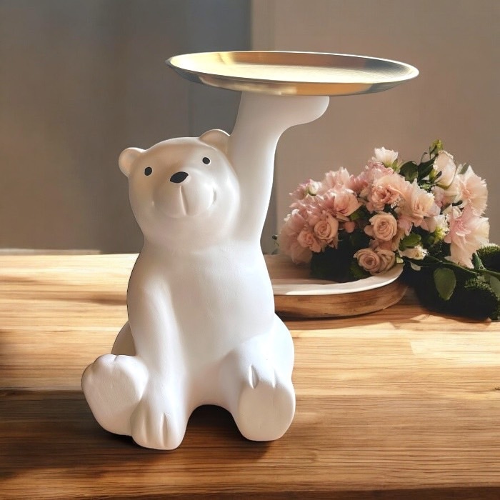 彫像トレイ 涼しく 小さな創造的なシロクマ 像のトレイ、 コーヒー 