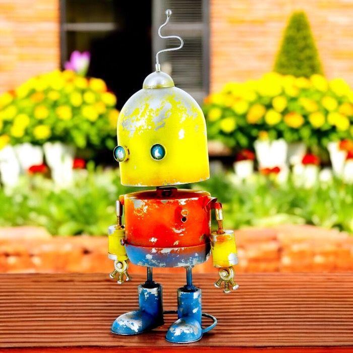 大きなロボット ブリキ製 ガーデニング レトロ お庭づくり 園芸
