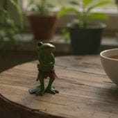 リモージュボックス 蓮の葉とカエル 蛙 小物入れ ミニチュア