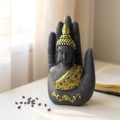 レーザー彫水晶 阿弥陀如来 201810y-02 水晶 レーザー 木製台座付き 3D