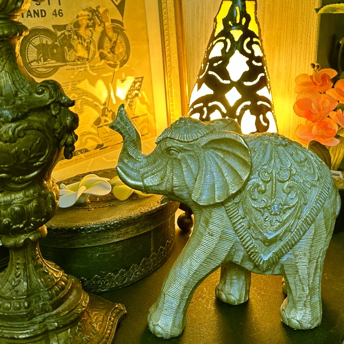 ゾウ 象 elephant ゴールド オブジェ アンティーク風 置物 雑貨