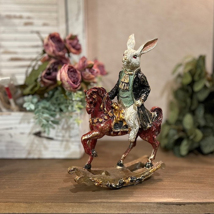 美品】ウサギ兎ビンテージ置物インテリア工芸品美術品A3353