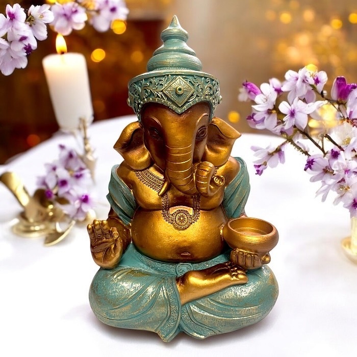 ガネーシャ像置物 神様 財運 真鍮
