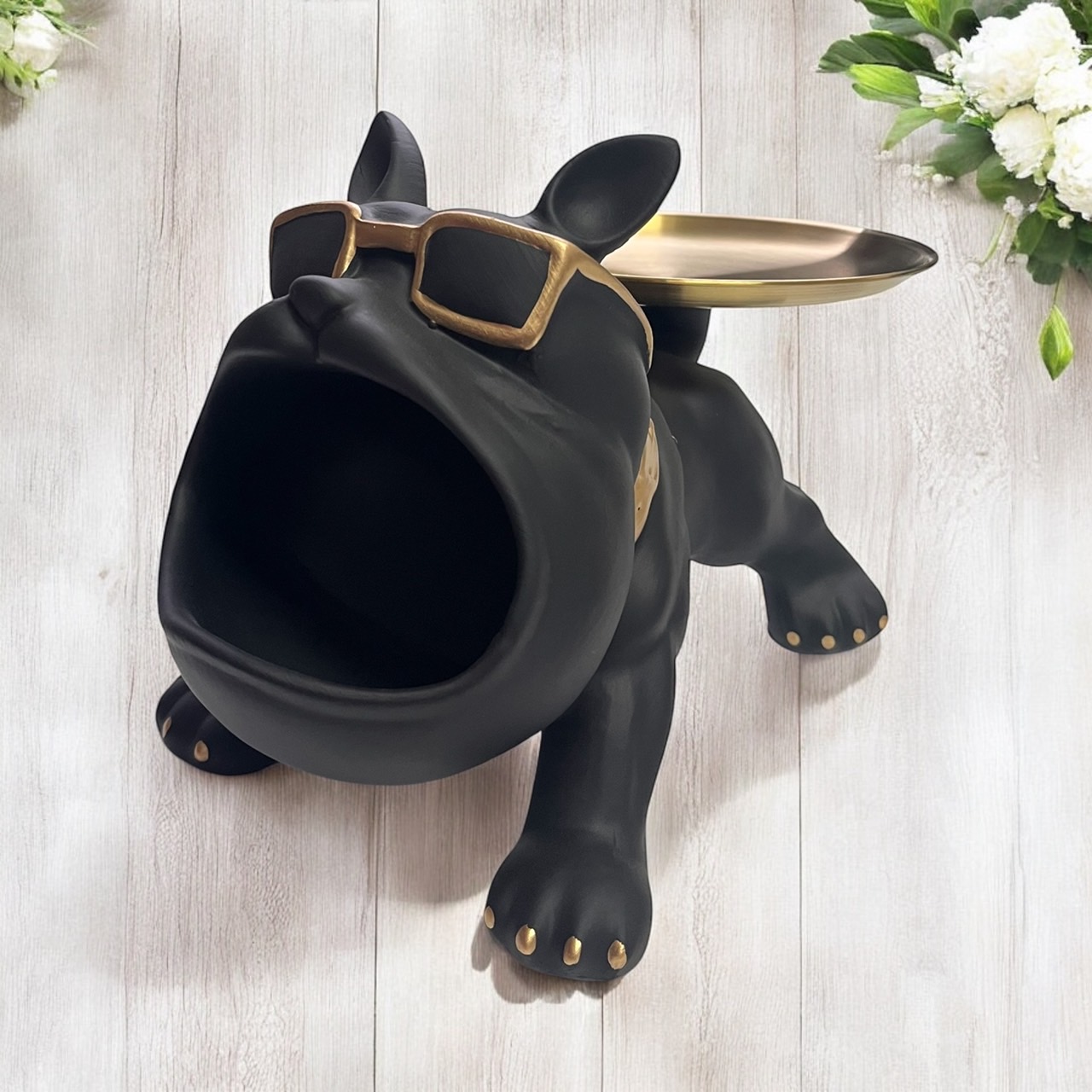 【2個売り】KARE カレ シッティングエンジェルドッグ デコオブジェ シッティングエンジェルドッグゴールドブラック デコオブジェ