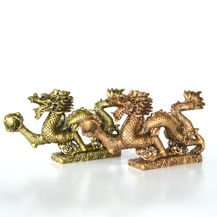 火龍 ゴールド 金 ブロンズ風 ドラゴン 龍神様 置物 財運 金運 開運