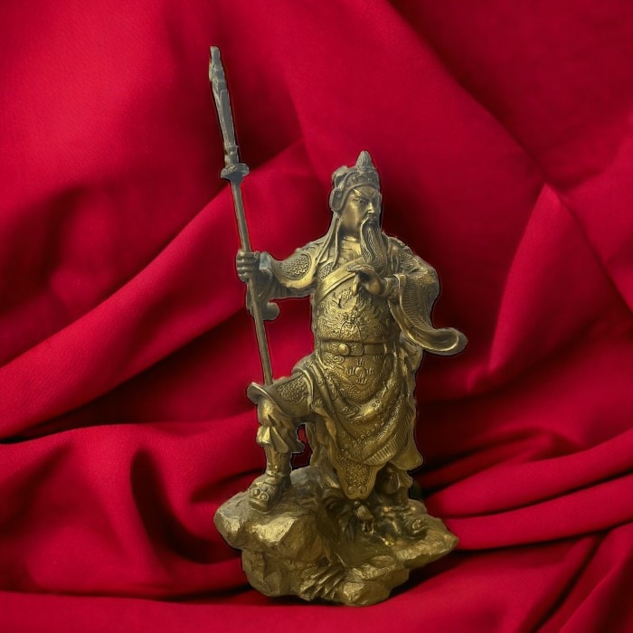 関羽 銅 ゴールド 金色 開運 神仏 パワー 力 風水 置物 風水