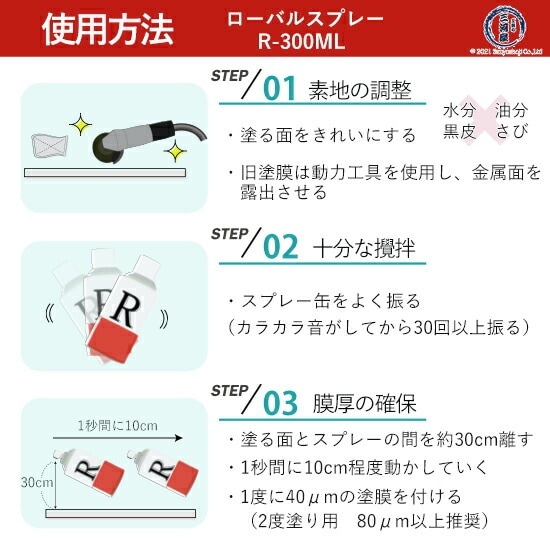ローバル ( ROVAL )　常温 亜鉛めっき スプレー ローバル スプレー　R-300ML　強力 さび止め 300ml ばら売り 1本