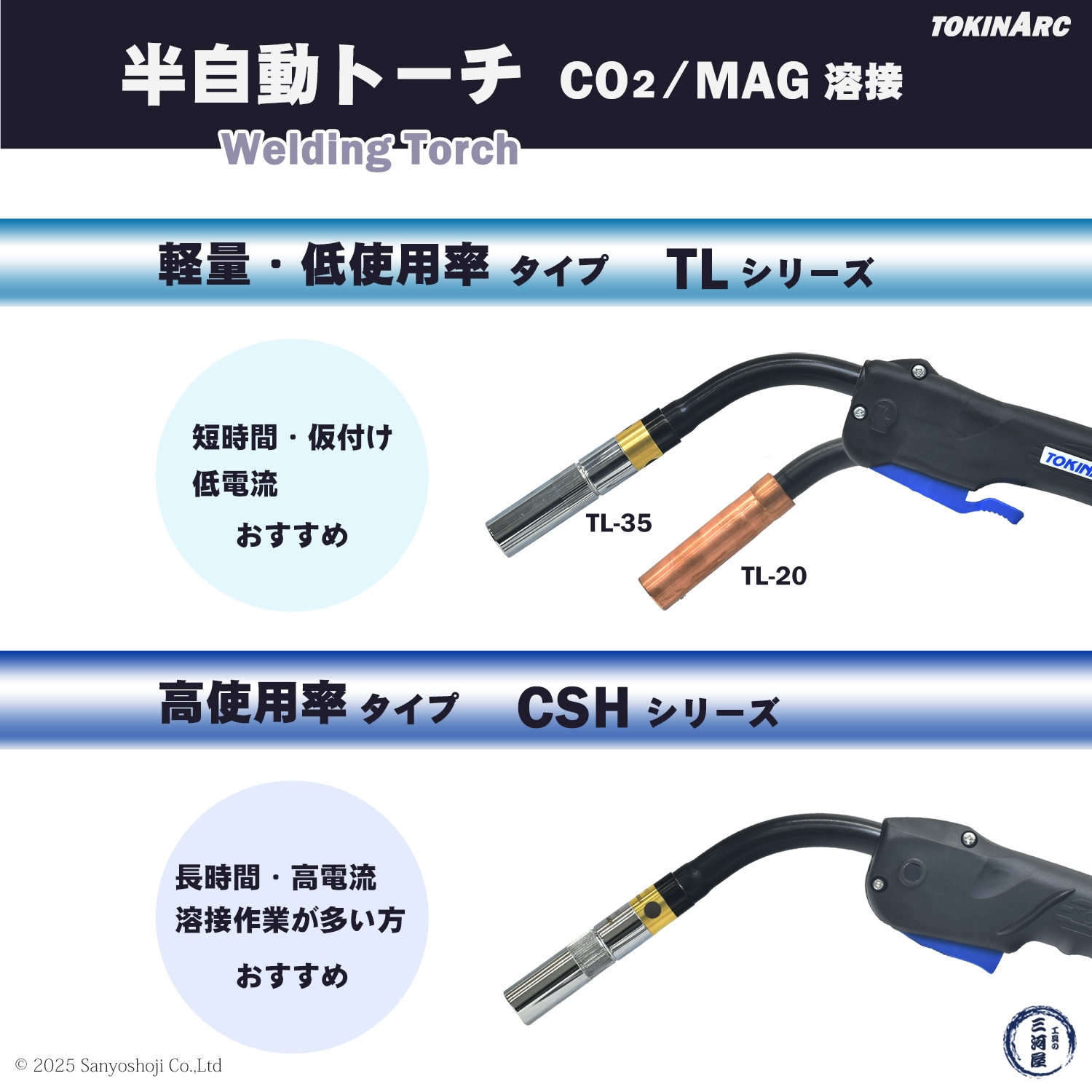 トーキン ( TOKIN ) CO2・MAG 半自動溶接トーチ TL-20-SL-D-3 軽量、低