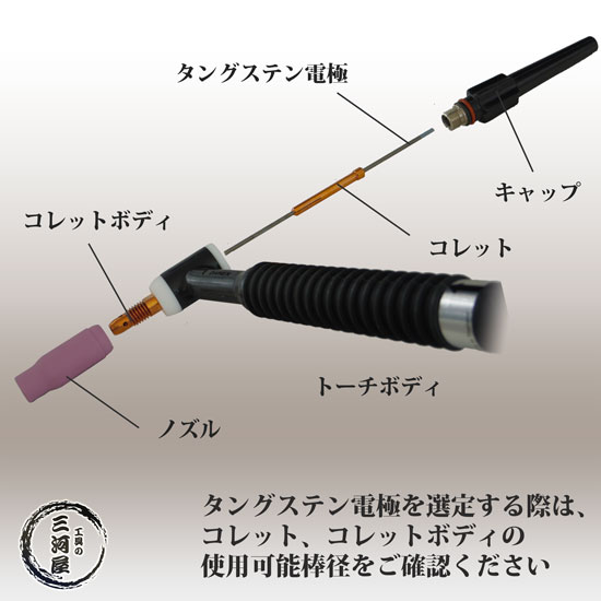 東芝 ( TOSHIBA )　タングステン 電極棒 　W3005　TIG溶接 用 純タングステン （ 純タン / W3013 ） φ 2.4mm 150mm ばら売り 1本
