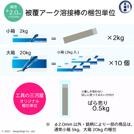 日鉄 溶接工業 アーク溶接棒 NS-03Hi ( NS03Hi ) φ 2.0mm 300mm
