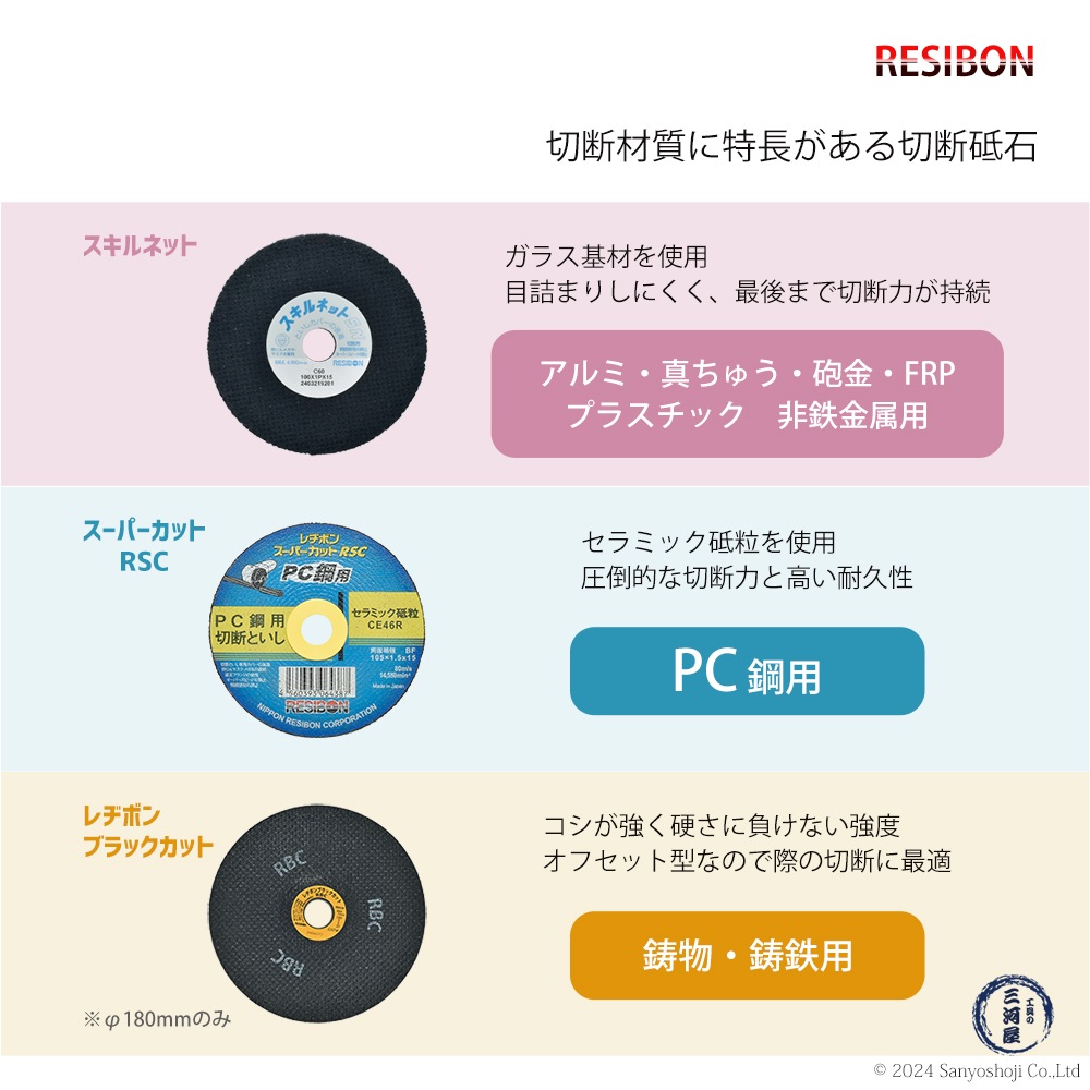 日本 レヂボン ( レジボン ) 切断砥石 スキルネット SN ストレート形