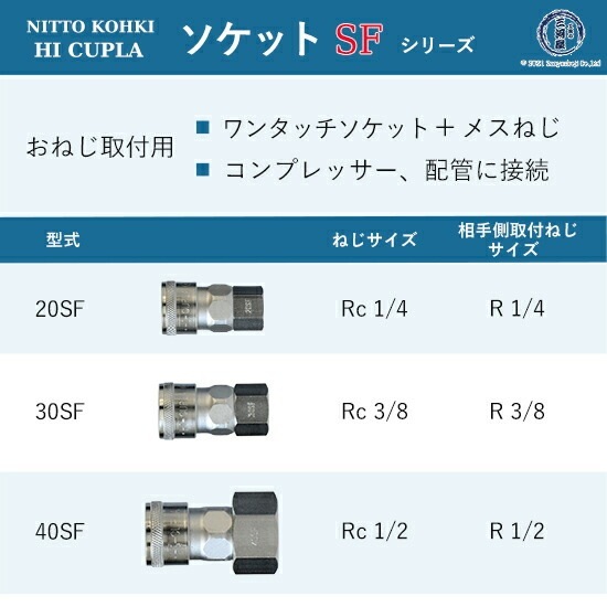 日東工器 迅速流体継手 ハイカプラ 40SF 1個 | SF | 工具の三河屋 本店