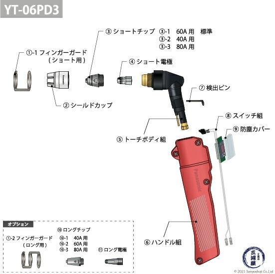 Panasonic ( パナソニック ) チップ 電極 セット 80A 80A-LONG