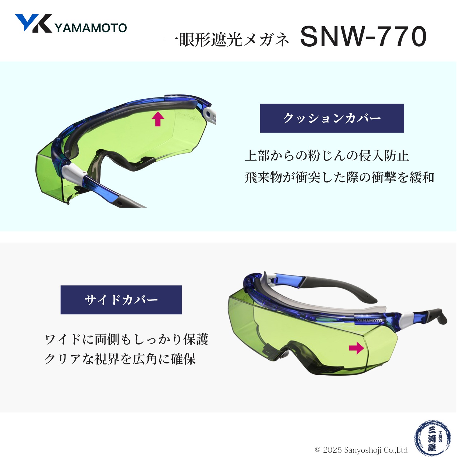 山本光学 ( YAMAMOTO ) 一眼形遮光メガネ SNW-770 オーバーグラス