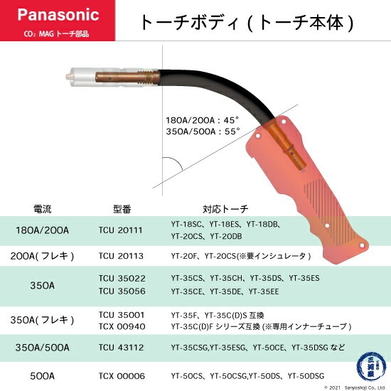 Panasonic ( パナソニック ) トーチボディ TCU50120 CO2 MAG 溶接 