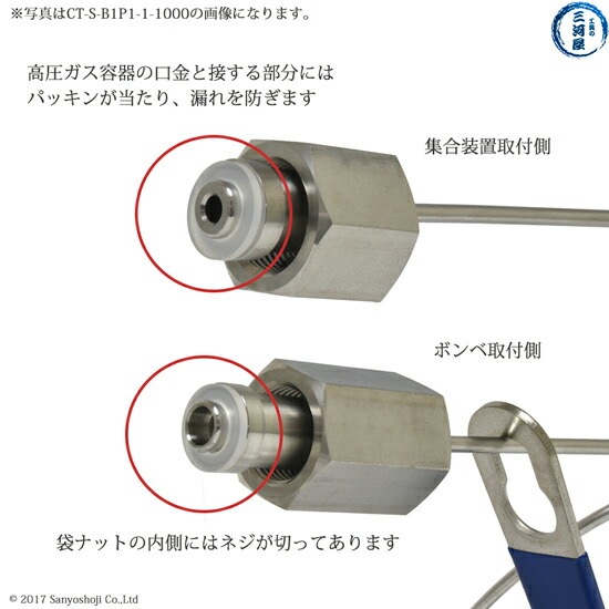 日酸TANAKA 連結管 CT-S-B6B1-5-1000 ヘリウムガス 用 集合装置 向け