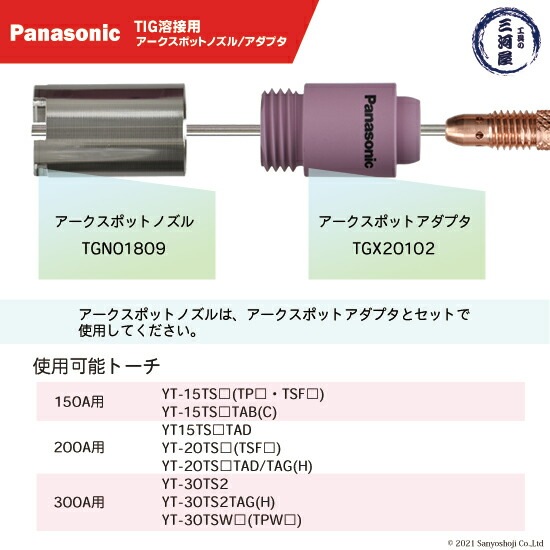 Panasonic ( パナソニック ) スポットノズル セット TIG溶接 レッド