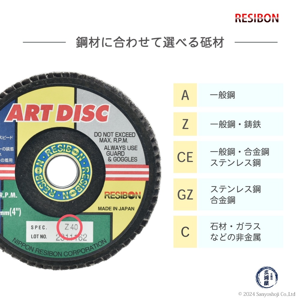 日本 レヂボン ( レジボン ) 研磨・研削砥石 アートディスク 100x15