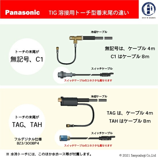 Panasonic ( パナソニック ) 水冷 TIG 溶接 トーチ RED TIG TORCH2 YT 