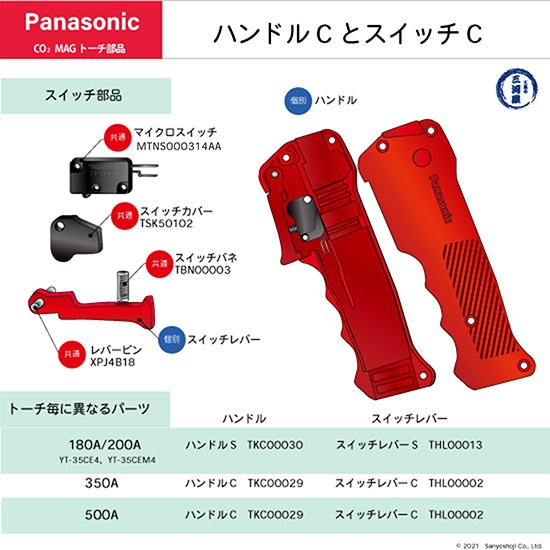 Panasonic ( パナソニック ) スイッチ バネ TBN00003 CO2 MAG 溶接 トーチ 用