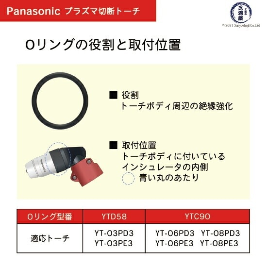 Panasonic ( パナソニック ) Oリング YTD58 ( S14V ) プラズマ切断