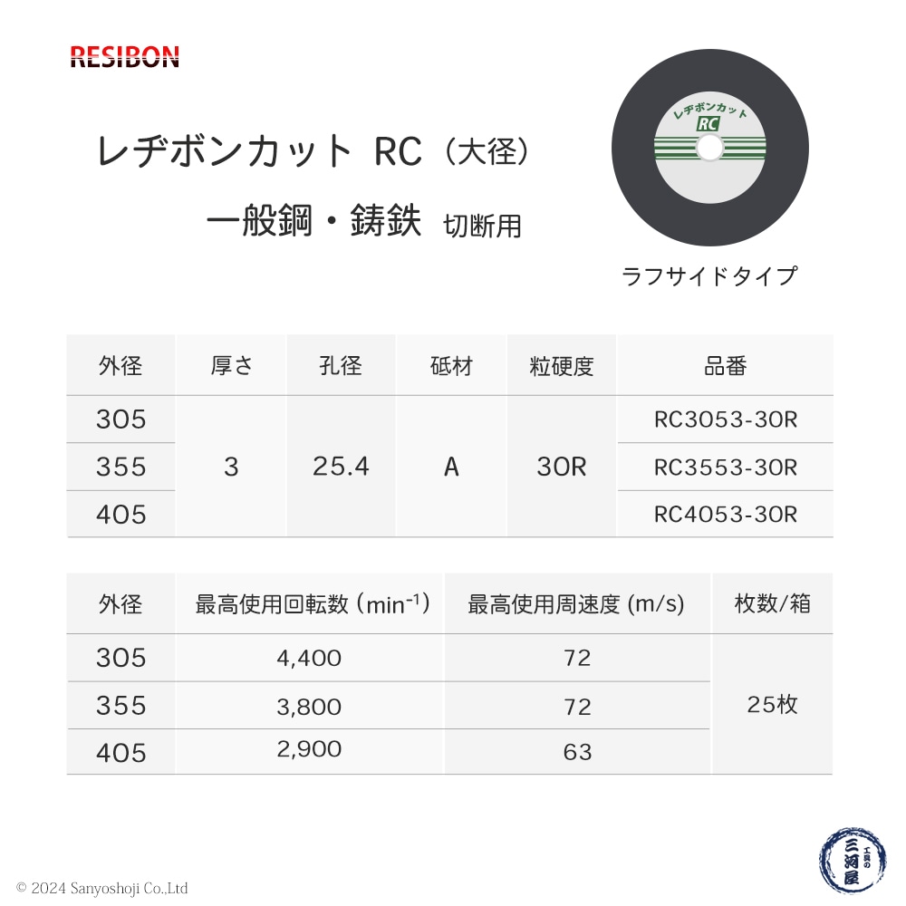 日本 レヂボン ( レジボン ) 切断砥石 レヂボンカット RC