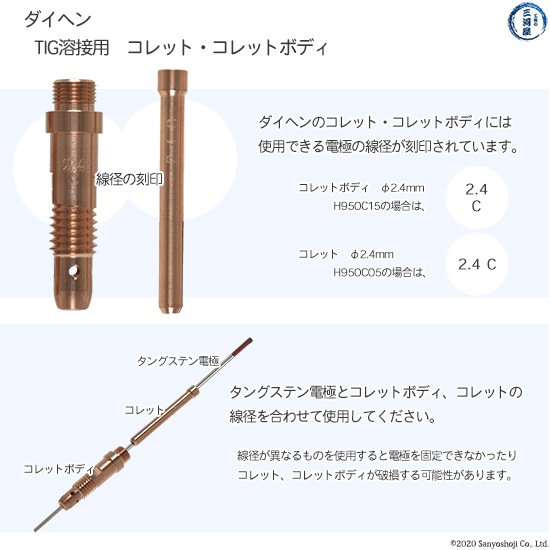 ダイヘン ( DAIHEN ) コレット φ 3.2 mm H21B17 4ツ割 TIG 溶接