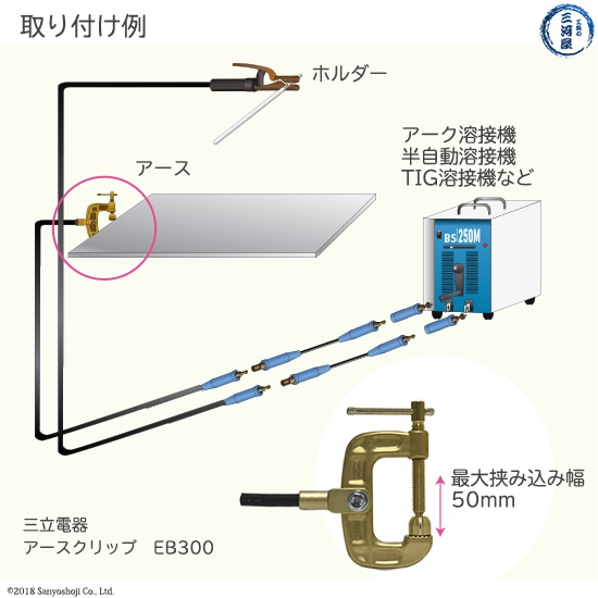 三立 電器　溶接 用 アースクリップ 　EB-300 ( EB300 )　バイスタイプ