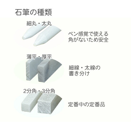増田滑石工業所 石筆 ( ろう石 ) ハンマー印 No.6 厚平 箱 50本入