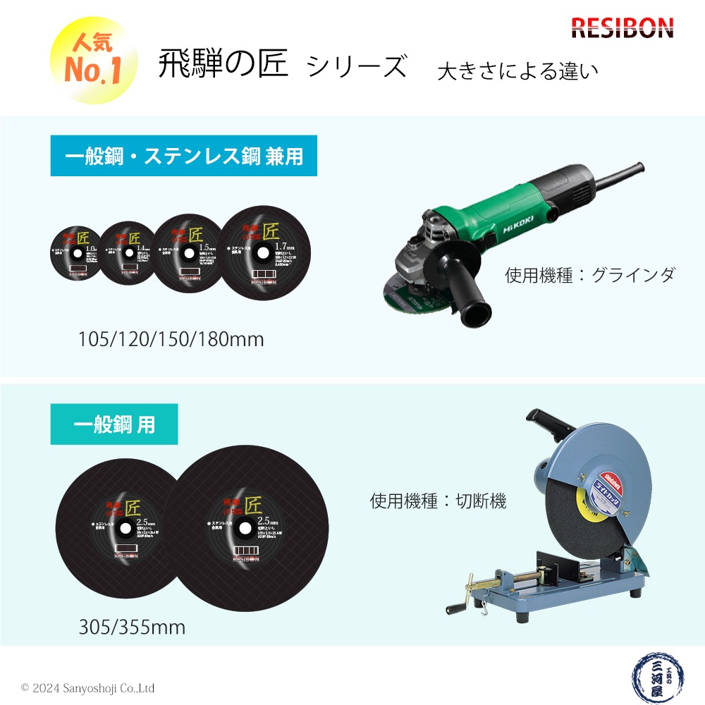 日本 レヂボン ( レジボン ) 切断砥石 飛騨の匠 305x2.5x25.4 A30P 30枚/大箱 ( 直送 ) HT30525-A30 ( 代引き不可 )