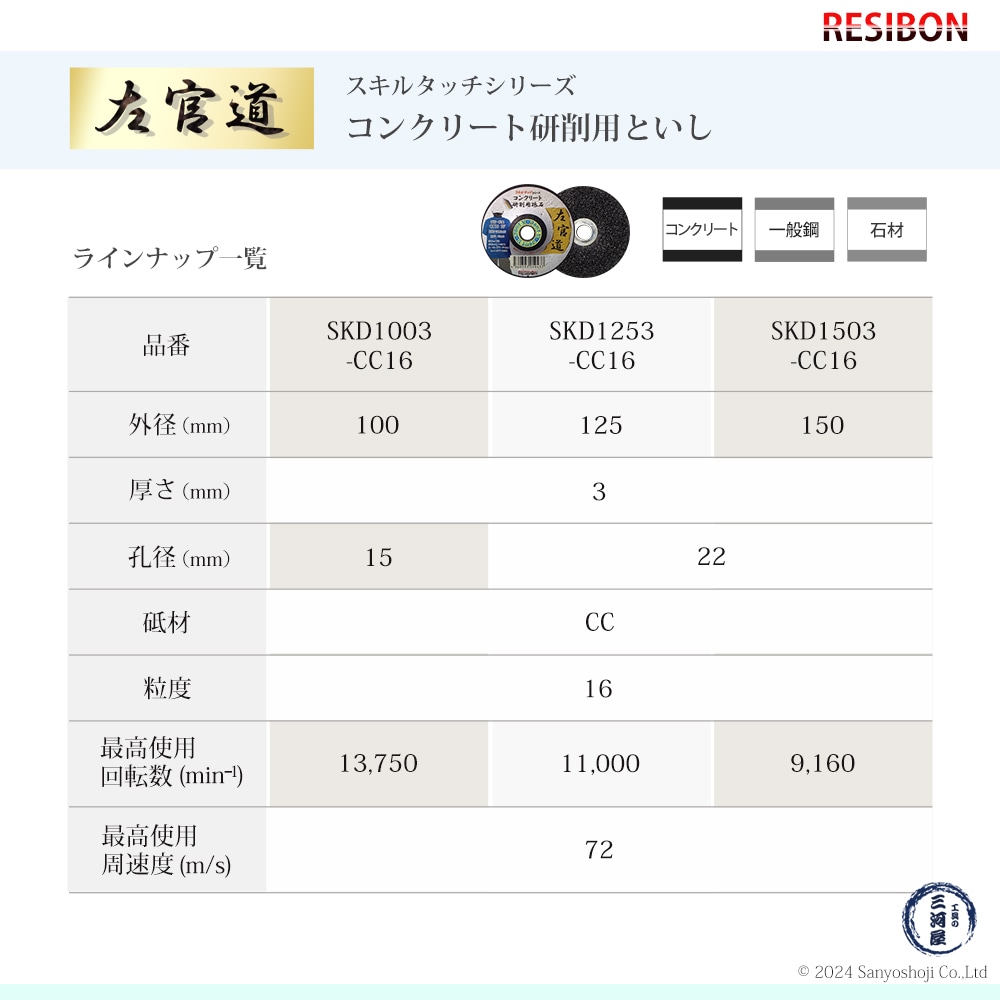 日本 レヂボン ( レジボン ) 研削用砥石 スキルタッチ 左官道