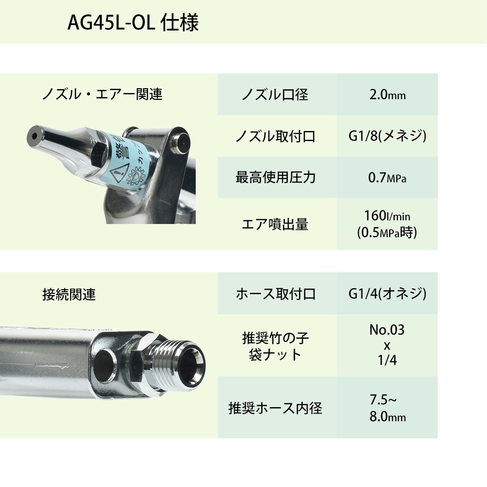 栗田製作所 カップ印 エアーガン オイルレス仕様 AG45L-OL 1個