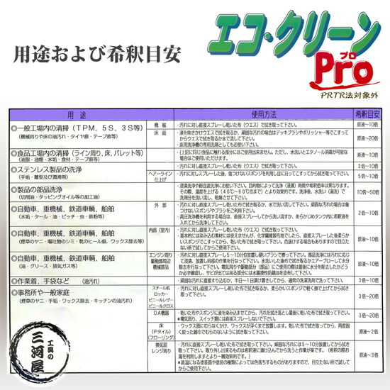 友和 人と環境にやさしい業務用多目的洗剤 エコ・クリーン(エコ