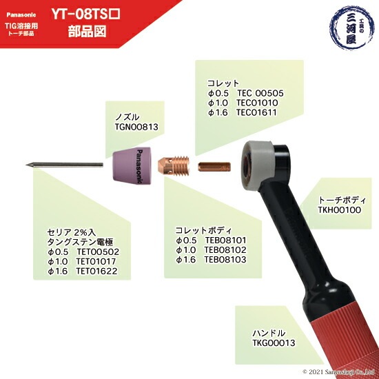 Panasonic ( パナソニック ) ハンドル TKG00013 TIG溶接 レッドトーチ