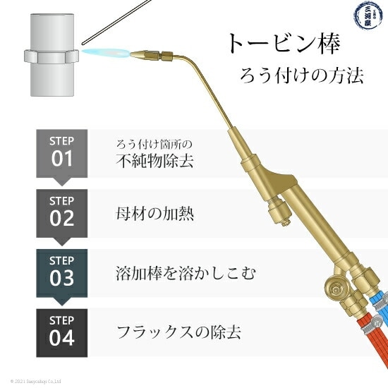 ニッコー熔材 ( NICHIA )　ガス溶加棒 日亜 トービン　薄板 用 トービン ブロンズ φ 2.6mm 1000mm 5kg